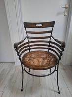 Bruin stoeltje van metaal en hout., Huis en Inrichting, Ophalen, Gebruikt, Bruin, Eén