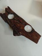 Wereldwinkel waxinelicht kaars houder boomstronk, Huis en Inrichting, Woonaccessoires | Kandelaars en Kaarsen, Ophalen of Verzenden