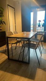 Eettafel met stoelen, Huis en Inrichting, Tafels | Eettafels, Zo goed als nieuw, Vijf personen of meer, Rechthoekig, 50 tot 100 cm