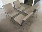 Leolux spring senso leren grijze design eetkamerstoelen, Ophalen, Zo goed als nieuw, Grijs