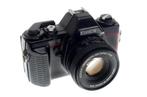 Konica TC-X met Konica 1,8/50mm en Sigma 3,5-4/80.200mm, Ophalen of Verzenden, Gebruikt, Spiegelreflex, Konica