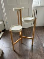 Ikea SATSUMAS Plantenstandaard, bamboe/wit, 78 cm, Huis en Inrichting, Barkrukken, 1 kruk, Ophalen, Zo goed als nieuw