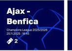Ajax-Benfica 1 kaart vak 420, Tickets en Kaartjes, Eén persoon