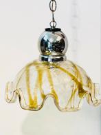 Murano kunstglas en chromen lijst. Italië, jaren 70., Ophalen of Verzenden, Zo goed als nieuw, Glas, Minder dan 50 cm