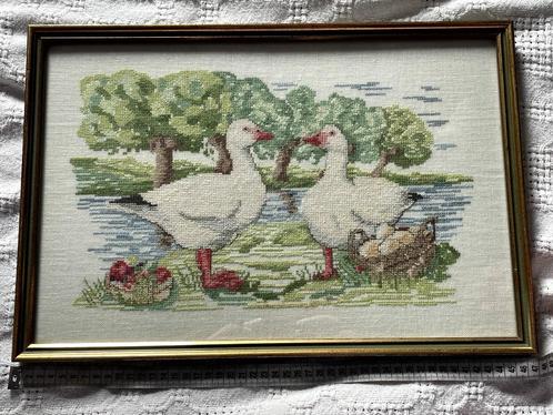 Set van 5 borduurwerken geborduurd in zijde dieren, Hobby en Vrije tijd, Borduren en Borduurmachines, Borduurpakket, Ophalen of Verzenden