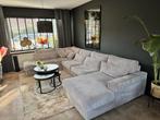 U bank, Huis en Inrichting, Banken | Bankstellen, Ophalen, 300 cm of meer, Zo goed als nieuw, Rib stof. Licht/warm grijs
