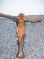 Vintage aardewerk crucifix jaren 80, Antiek en Kunst, Antiek | Religie, Ophalen of Verzenden