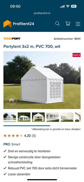 Partytent pro 2x3m Maar 2 maanden gebruikt beschikbaar voor biedingen