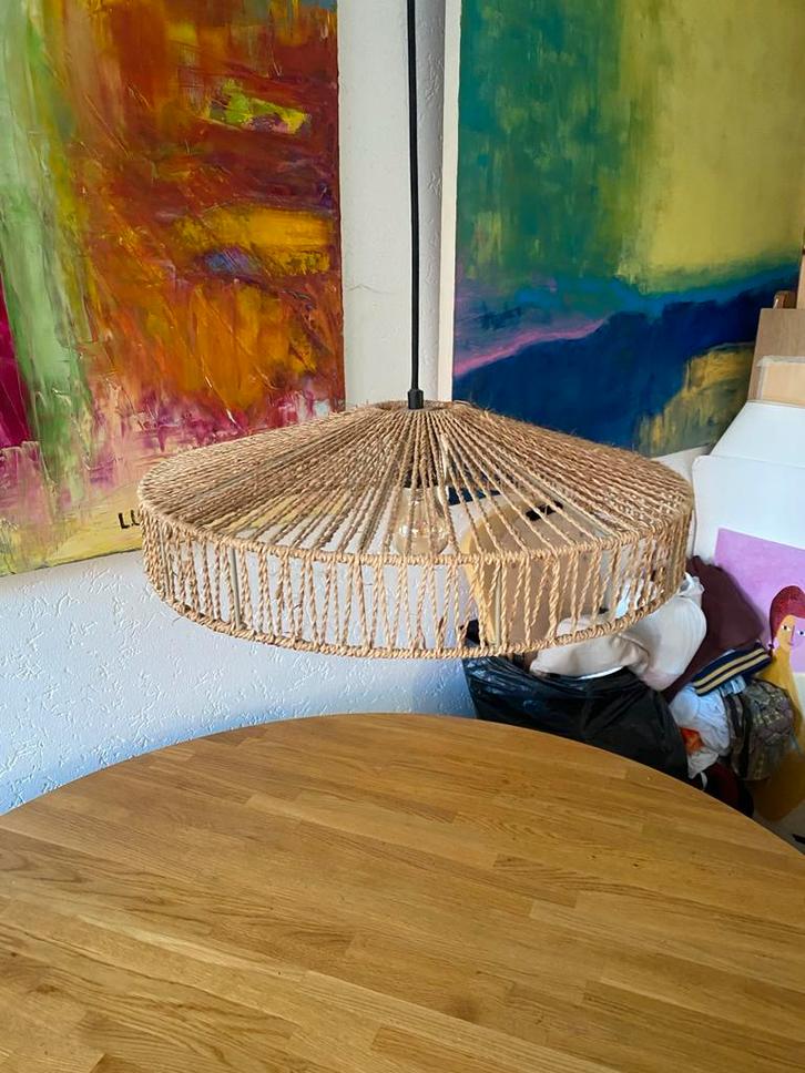 Mooie touw lamp HKliving stijl!, Huis en Inrichting, Lampen | Hanglampen, Zo goed als nieuw, Minder dan 50 cm, Stof, Ophalen of Verzenden