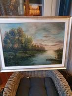 Schilderij - Landschap met water, Antiek en Kunst, Kunst | Schilderijen | Klassiek, Ophalen of Verzenden