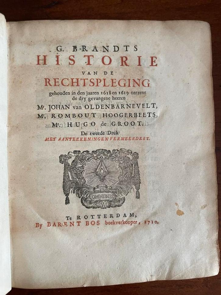 Historie Rechtspleging 1618-1619, 1710, Antiek en Kunst, Antiek | Boeken en Bijbels, Ophalen of Verzenden