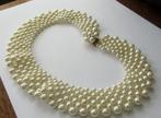 Vintage 60s Vegan Faux parels kraag ketting Choker bruid, Sieraden, Tassen en Uiterlijk, Kettingen, Verzenden, Zo goed als nieuw