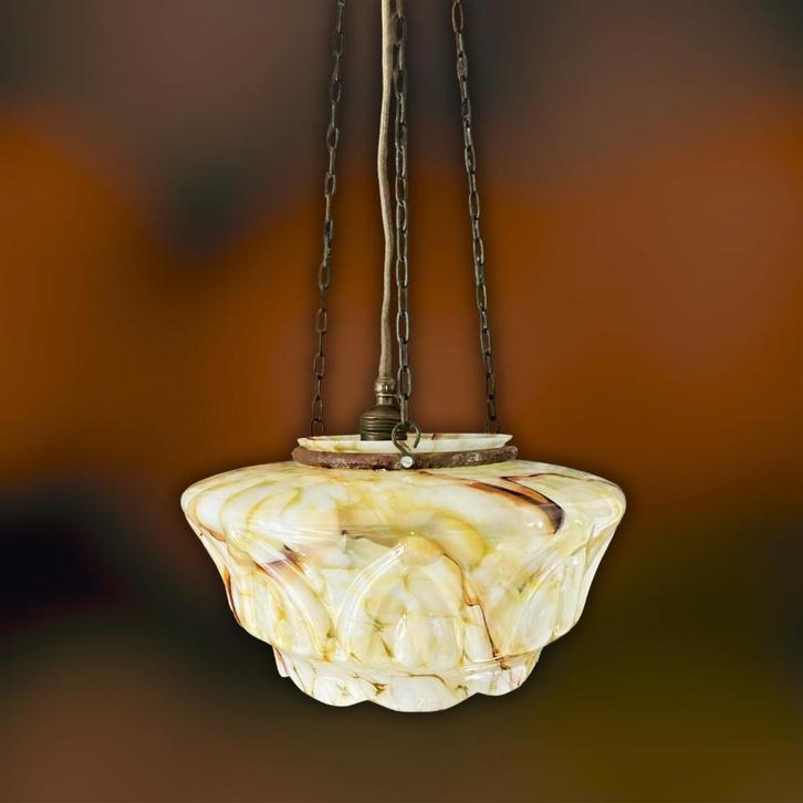 Antieke Schaallamp Opalineglas, Antiek en Kunst, Antiek | Lampen, Ophalen of Verzenden