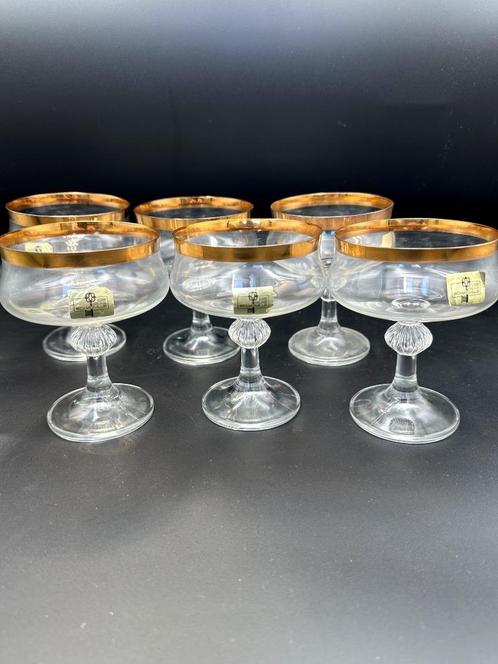 Jaren 60 Champagne Coupé Glazen Duitsland, Huis en Inrichting, Keuken | Servies, Gebruikt, Glas of Glazen, Overige stijlen, Glas