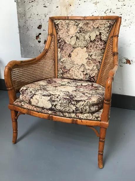 Giorgetti style Faux-bamboe met webbing zijpanelen, Antiek en Kunst, Antiek | Meubels | Stoelen en Banken, Ophalen