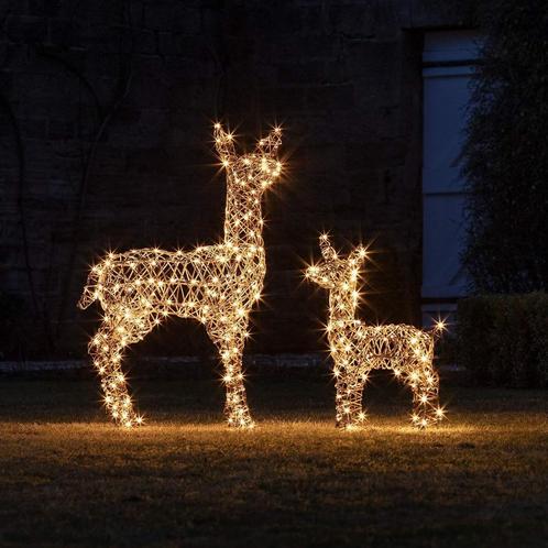Set Kerst LED Rendieren. Hert en Reekalf Warm-Wit IP44 Timer, Diversen, Kerst, Nieuw, Ophalen of Verzenden