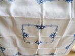 Linnen kleed met blauw borduurwerk handwerk, Ophalen of Verzenden