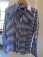 F459 SCAPA mt L overhemd blauw wit zwart streep, Kleding | Heren, Overhemden, Zo goed als nieuw, Halswijdte 41/42 (L), Scapa, Verzenden