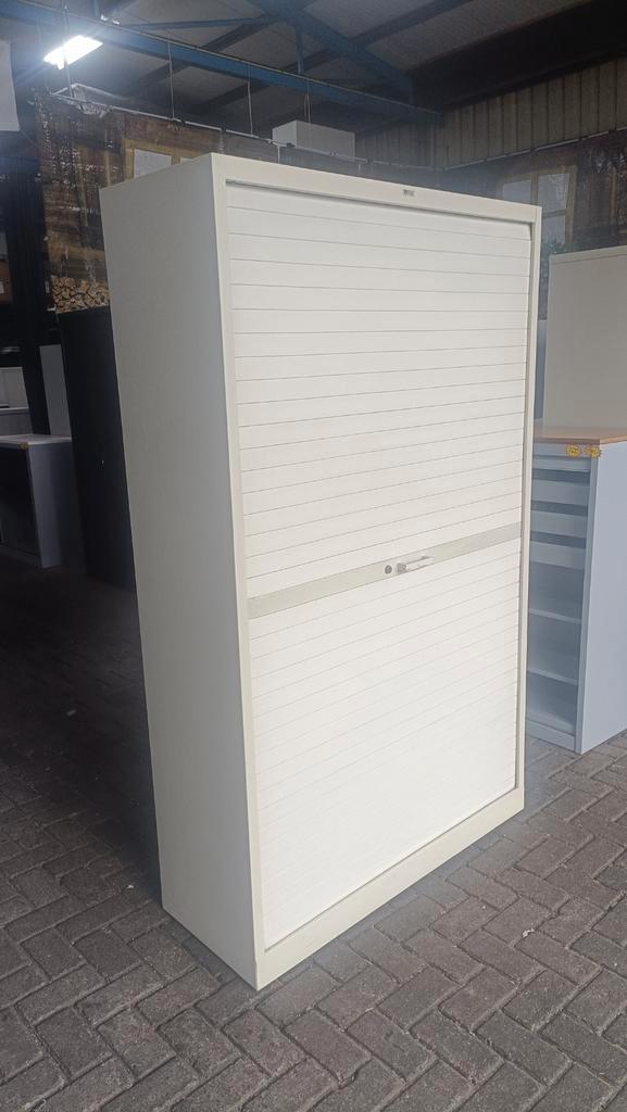 Horizontale metalen roldeurkast, archiefkast, Huis en Inrichting, Kasten | Roldeurkasten en Archiefkasten, Gebruikt, 150 tot 200 cm