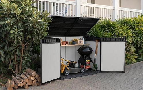 Keter Premier Jumbo container/opslag box, zilver zwart, Tuin en Terras, Bergingen en Tuinkasten, Nieuw, Containerberging, Kunststof