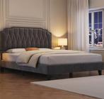 Complete 140*200 Bed Set – Frame + Mattress + Bedding, Ophalen, Zo goed als nieuw, Tweepersoons, Grijs
