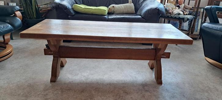 salontafel (kloostertafel) eikenhout, Huis en Inrichting, Tafels | Salontafels, Gebruikt, Ophalen