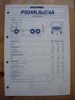 Scania P 93 6x2/4 1992 Technische Specificatie Folder P93, Ophalen, Zo goed als nieuw, Overige merken, Scania