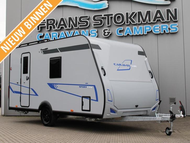 Caravelair Sport Line 410 Frans bed - NIEUW 2026 -, Caravans en Kamperen, Caravans, Bedrijf, tot en met 3, 750 - 1000 kg, Treinzit