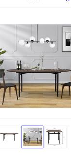 Eettafel Lodge – hout & metaal – 200 x 95 x 74 cm – €175, Nieuw, Vijf personen of meer, Rechthoekig, 50 tot 100 cm
