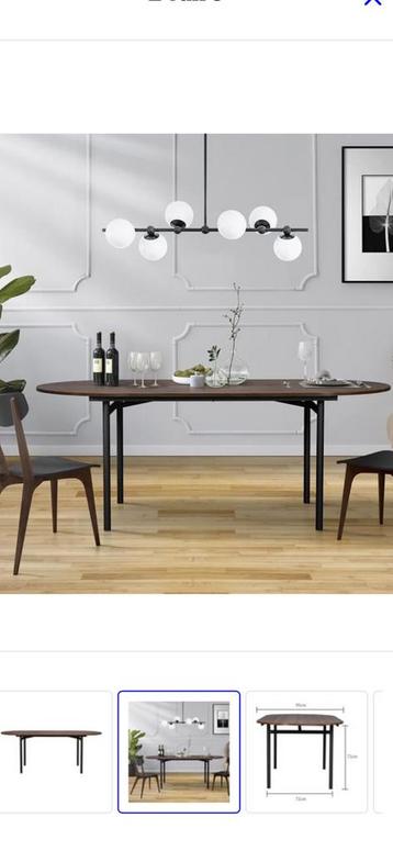 Eettafel Lodge – hout & metaal – 200 x 95 x 74 cm – €175 beschikbaar voor biedingen