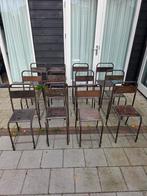 Industriële/metalen Stoelen - Set van 12, Ophalen, Gebruikt, Bruin, Metaal