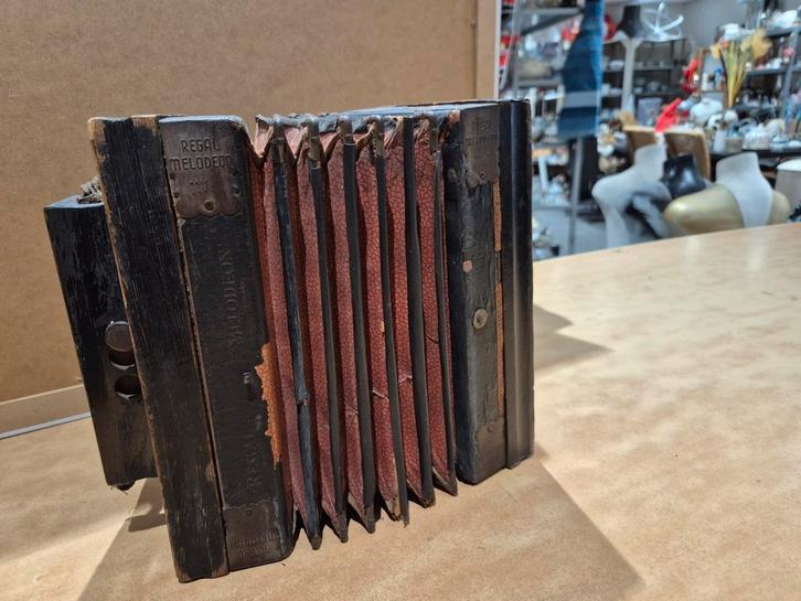 Antieke Accordeon regal melodeon, Muziek en Instrumenten, Accordeons, Gebruikt, Overige merken, Ophalen of Verzenden