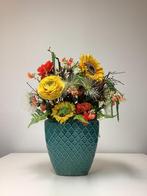 Vrolijk zonnebloem stuk in stenen pot 55 hoog, Ophalen of Verzenden, Zo goed als nieuw