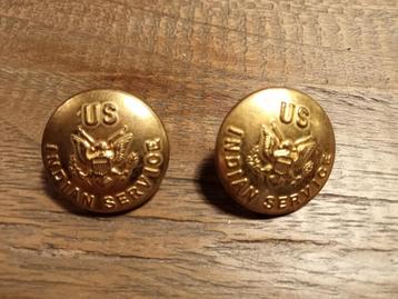 2x US Indian service knopen, zeldzaam beschikbaar voor biedingen