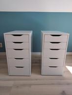 Twee witte Ikea ladekasten Alex, Huis en Inrichting, Ophalen, Overige materialen, Minder dan 50 cm, Gebruikt