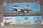 retro F16 poster, Gebruikt, Rechthoekig Liggend, Ophalen of Verzenden, A1 t/m A3