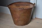 Oude Emmer met Klepdeksel uniek - Vuilbakje / Prullenbak -, Huis en Inrichting, Overige materialen, Ophalen of Verzenden, Zo goed als nieuw