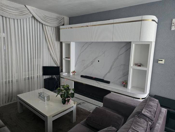 Nieuw Tv wandmeubel wit marmer goud, Huis en Inrichting, Kasten | Televisiemeubels, Nieuw, 200 cm of meer, 200 cm of meer, 50 tot 75 cm