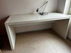 Wit bureau en ladenblok met 2 lades., Ophalen, Gebruikt