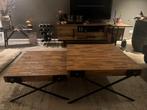 Salontafel teakhout set van 2, Huis en Inrichting, Tafels | Salontafels, Ophalen, 50 tot 100 cm, 50 tot 100 cm, Zo goed als nieuw