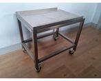 RVS keuken trolley zwenkwielen horeca werkbank serveerwagen, Ophalen, Zo goed als nieuw