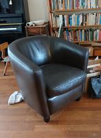 stoel van echt leer, Huis en Inrichting, Stoelen, Ophalen, Zwart, Leer, Zo goed als nieuw