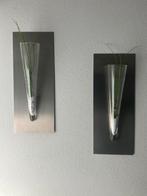 Rvs met glazen decoratie voor aan de muur, Huis en Inrichting, Ophalen, Overige kleuren, Minder dan 50 cm, Glas