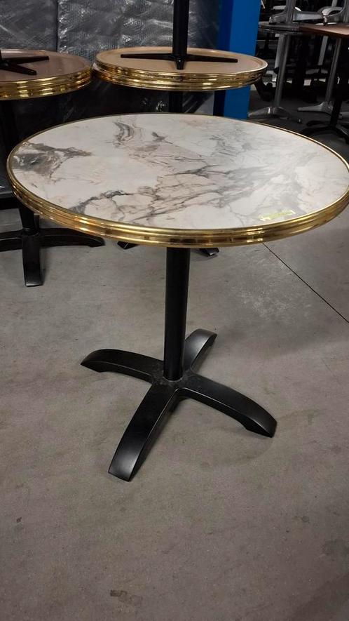 15 horeca terras tafels MARMER+MESSING rond 60 & 70 cm, Tuin en Terras, Tuintafels, Zo goed als nieuw, Rond, Ophalen of Verzenden