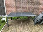 Hartman tuintafel met glazen blad, Ophalen, Gebruikt, Rechthoekig, Aluminium