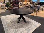 Eettafel rond Ø150cm zwart eiken direct leverbaar €199,-, Ophalen, 100 tot 150 cm, Rond, Mwonenenslapen@ziggo.nl