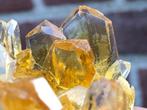 Prachtige glanzende amberkleurig seleniet kristallen, Ophalen of Verzenden