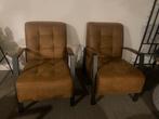 2 fauteuilstoeltjes cognac, Nieuw, Metaal, 75 tot 100 cm, 50 tot 75 cm