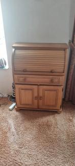 Blank Eiken Bureau met Roldeur, Huis en Inrichting, Kasten | Roldeurkasten en Archiefkasten, Ophalen, Gebruikt, Eikenhout, 50 tot 100 cm