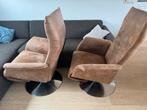 2 draaifauteuils, Huis en Inrichting, Fauteuils, Ophalen, Gebruikt, Stof, 75 tot 100 cm
